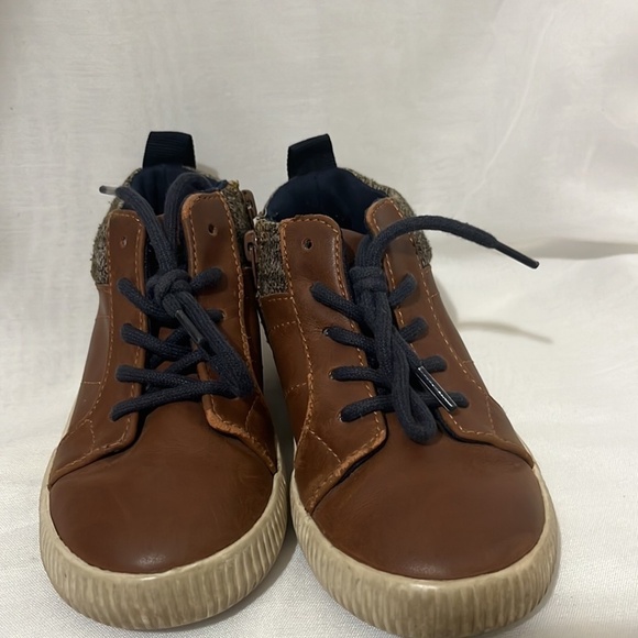 Zara Baby Brown Leather Zip Up Shoes - Picture 2 of 4